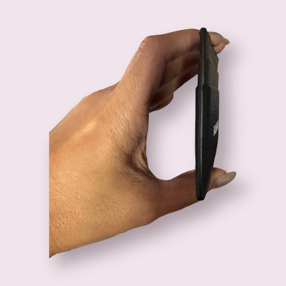 NWOT Balenciaga Black Pebbled Leather Card Holder | Logo Print - Picture 4 of 4